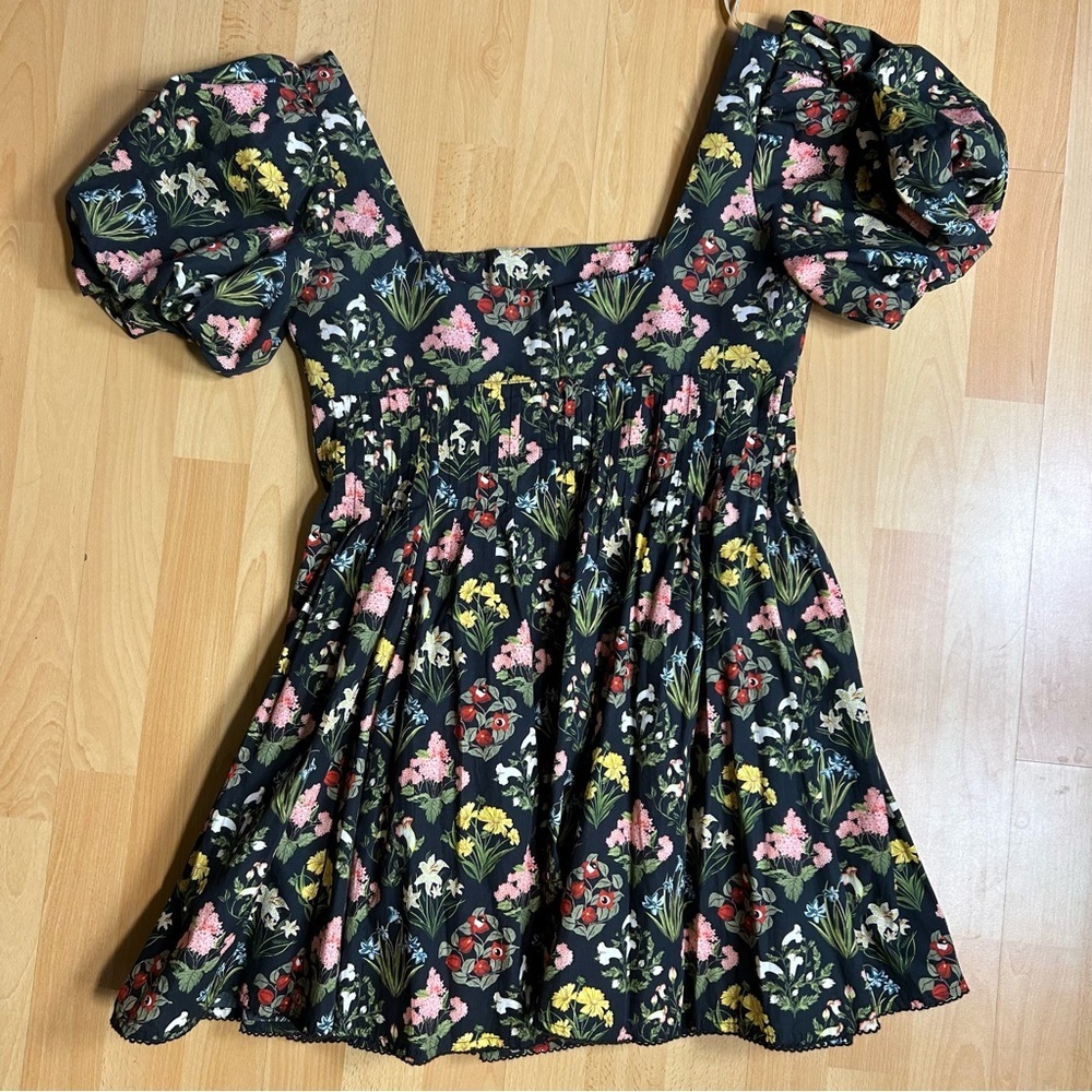 Agua Bendita Carmelo Magdalena Poplin Mini Dress Floral Medium Event Cottagecore - Picture 11 of 15